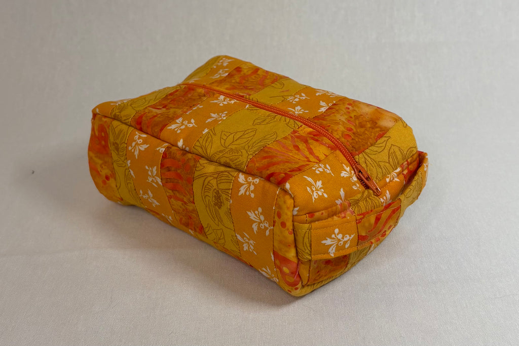 Orange Floral Tiny Toiletries Bag