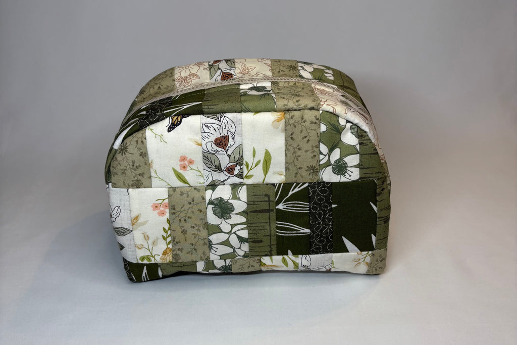 Sage Floral Large Makeup Bag
