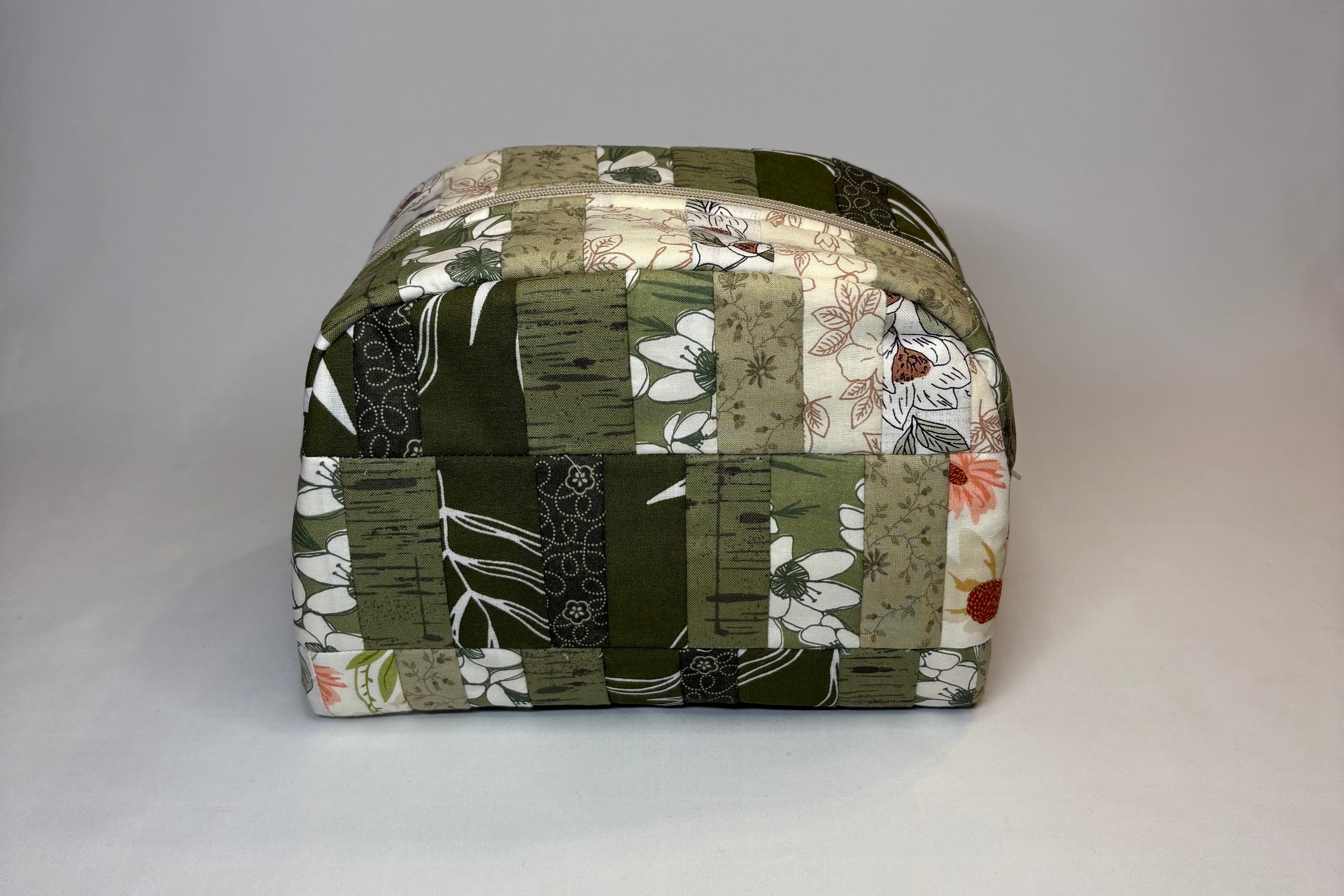 Sage Floral Large Makeup Bag