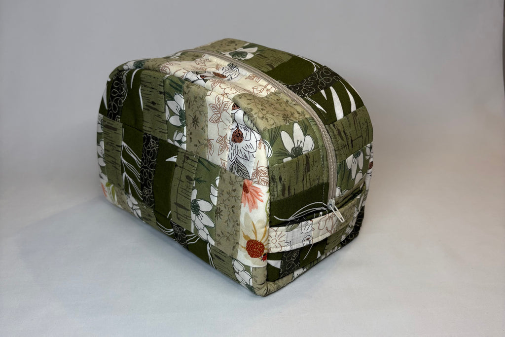 Sage Floral Large Makeup Bag