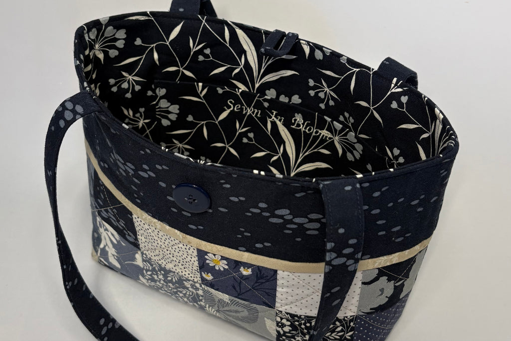 Navy Quilted Charm Purse