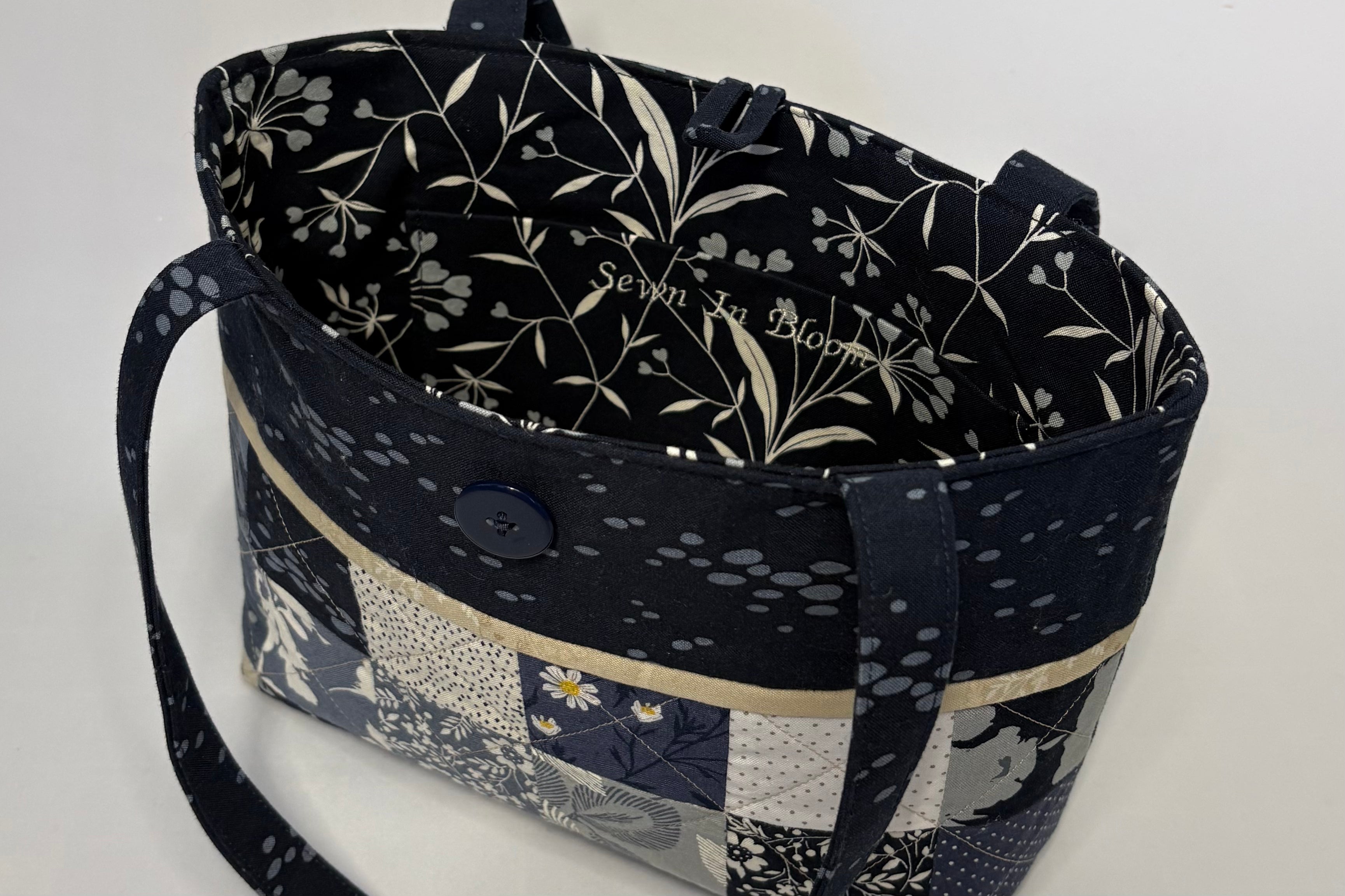 Navy Quilted Charm Purse