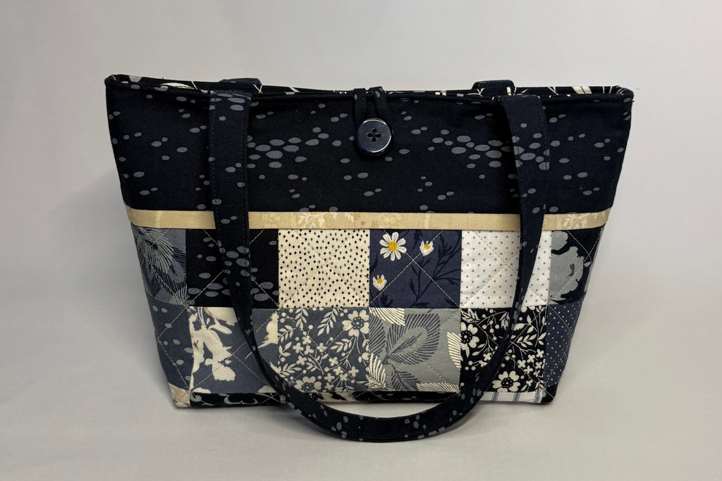 Navy Quilted Charm Purse