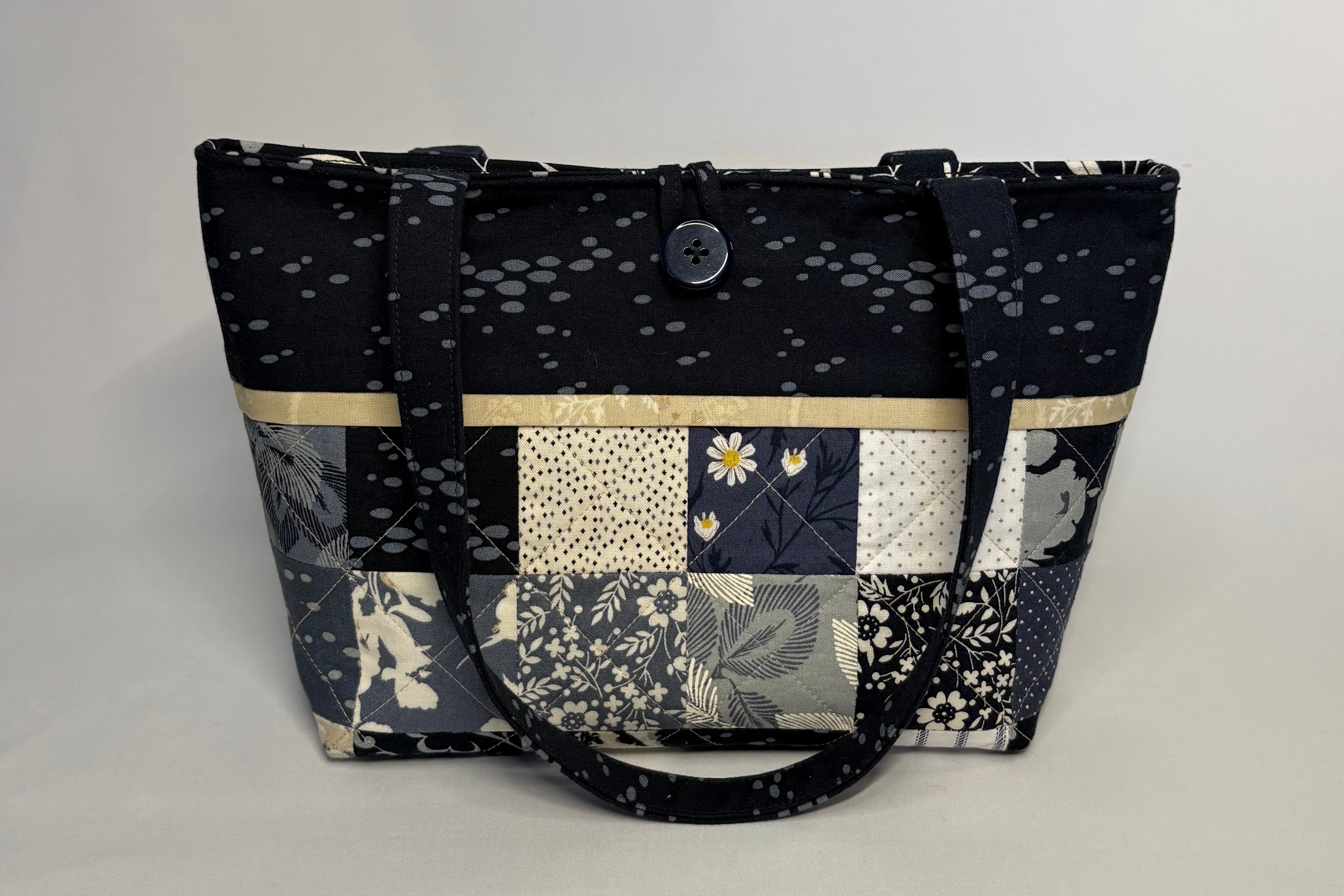 Navy Quilted Charm Purse